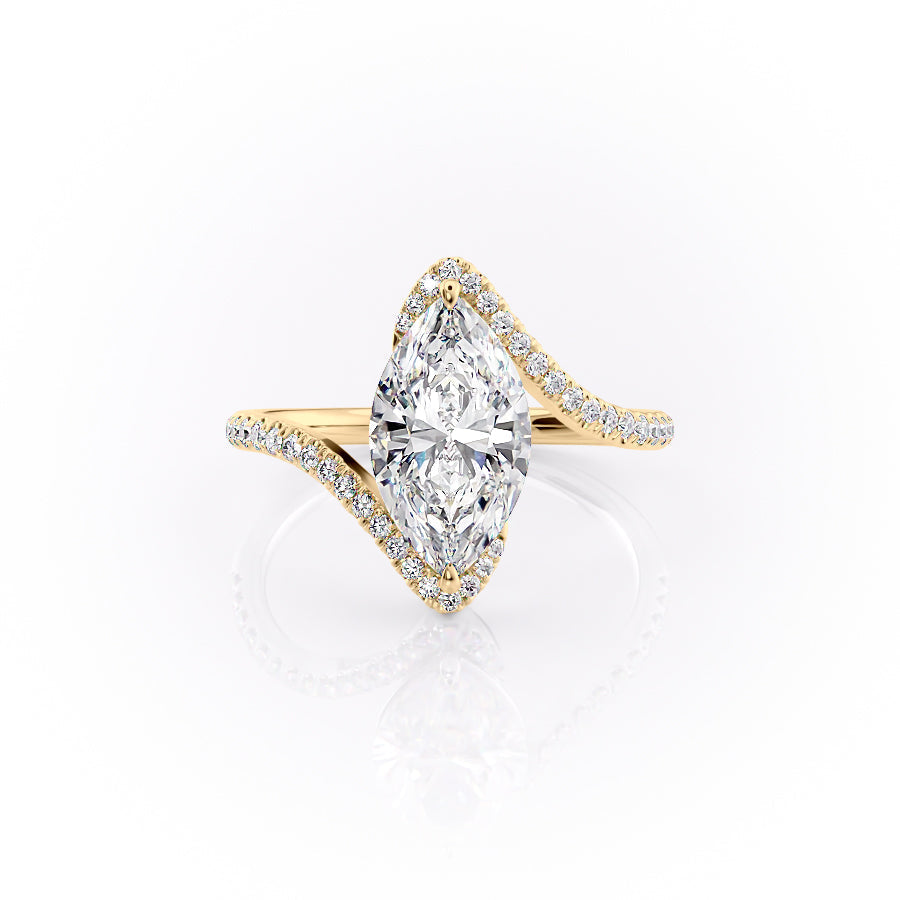 The Pave Skyler Set With A 2.5 Carat Marquise Lab Diamond