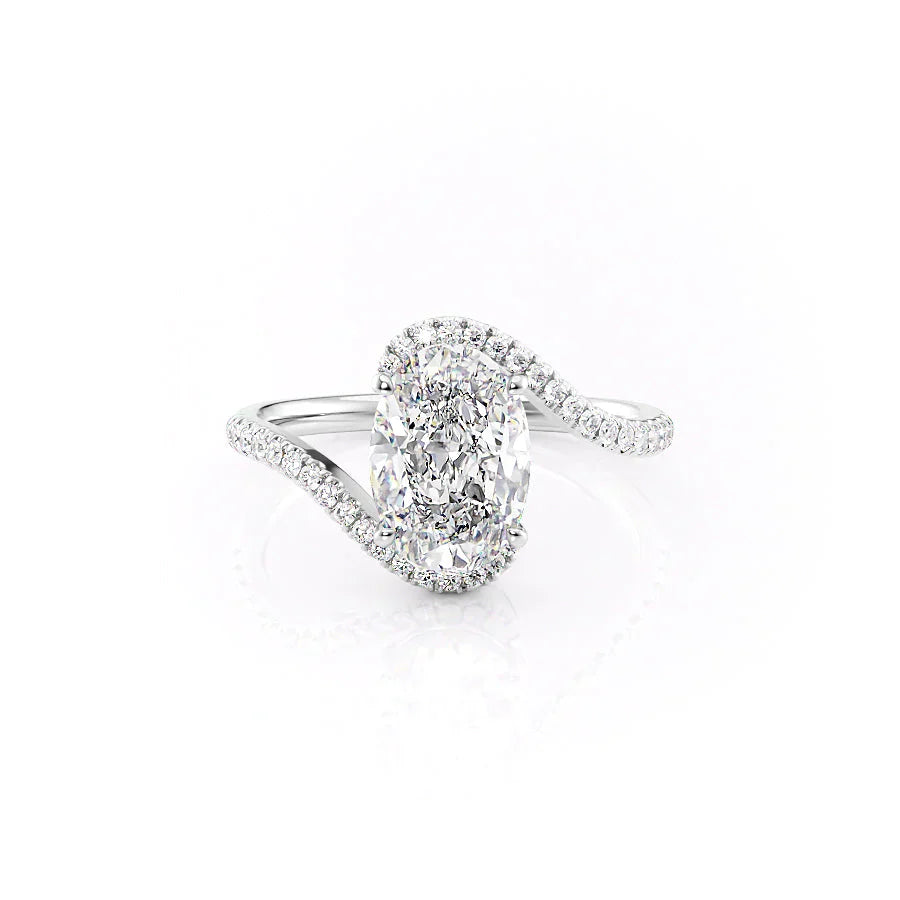 The Pave Skyler Set With A 4.5 Carat Oval Moissanite