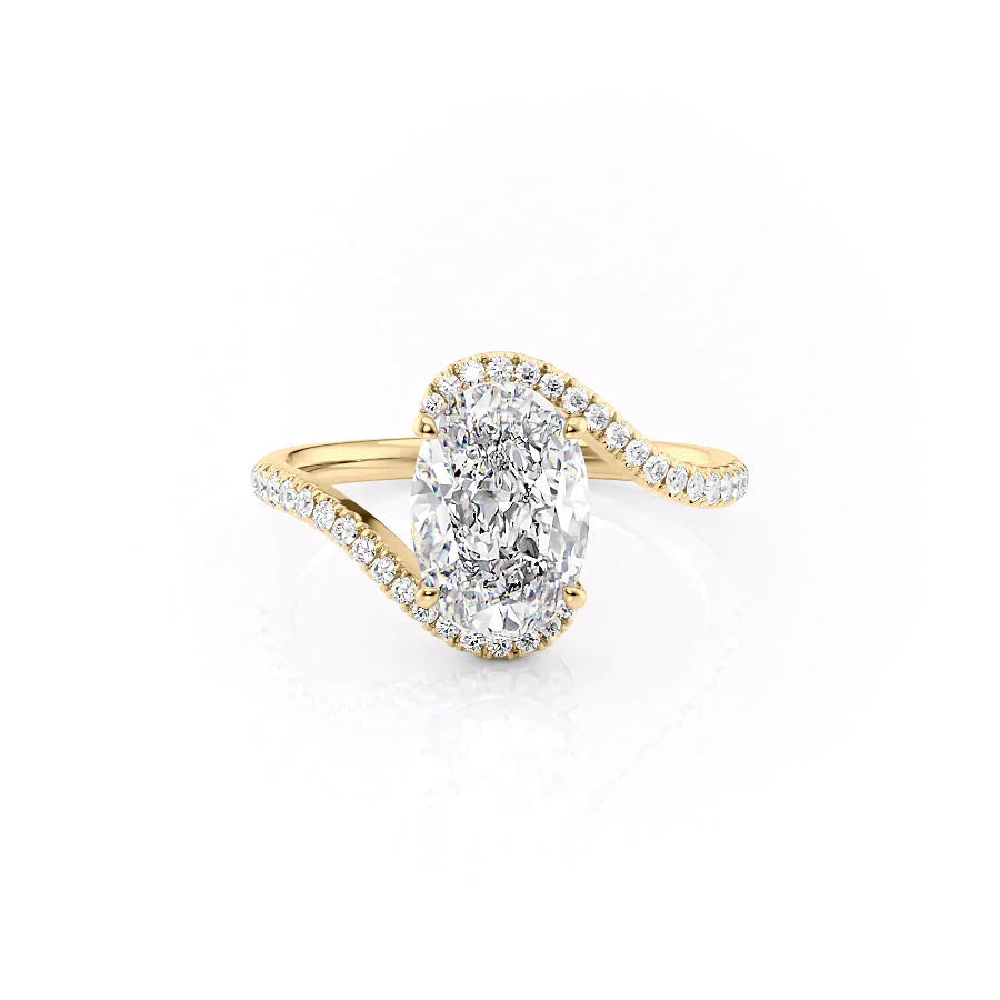 The Pave Skyler Set With A 1.5 Carat Oval Lab Diamond