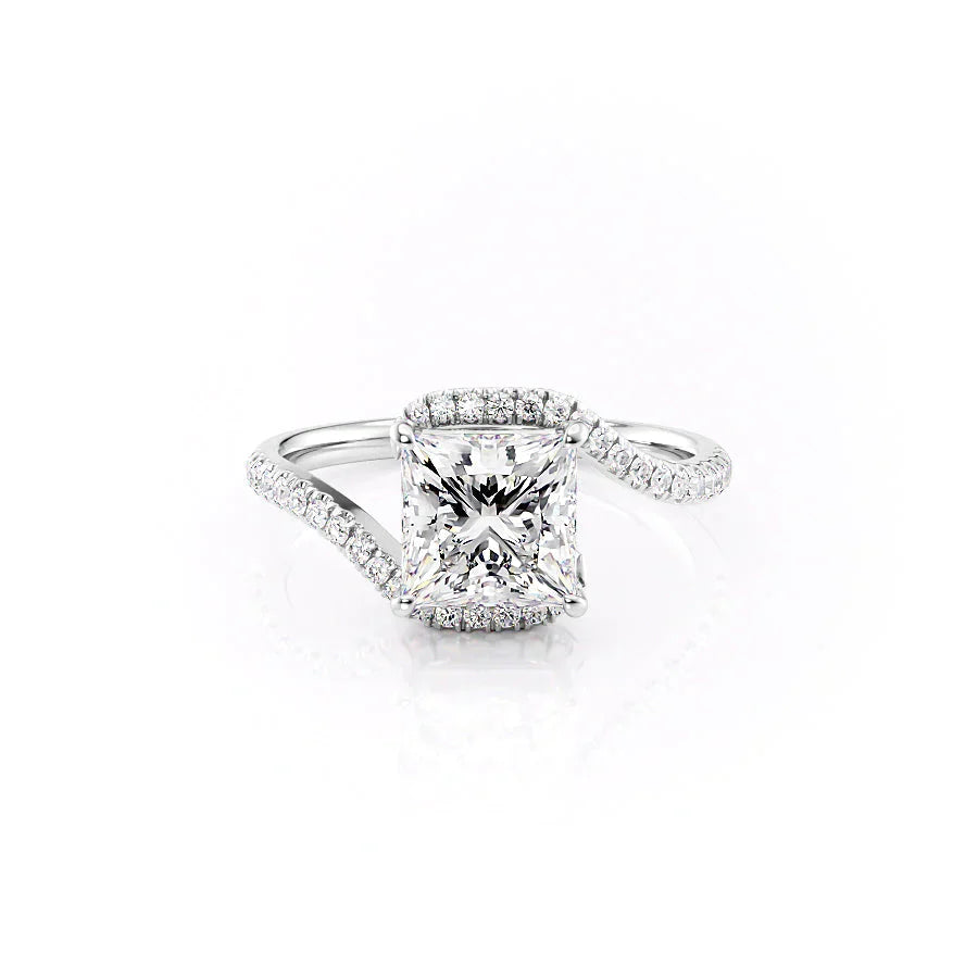 The Pave Skyler Set With A 2.5 Carat Princess Lab Diamond