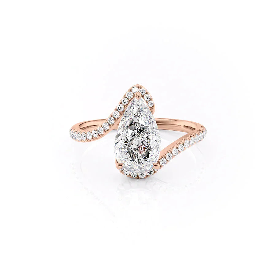 The Pave Skyler Set With A 1.5 Carat Pear Moissanite