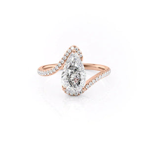 The Pave Skyler Set With A 1.5 Carat Pear Lab Diamond