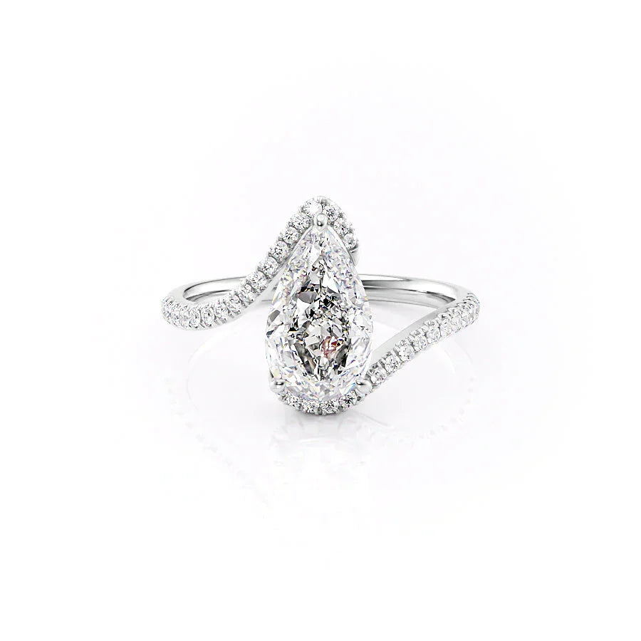 The Pave Skyler Set With A 2 Carat Pear Lab Diamond