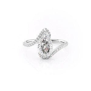 The Pave Skyler Set With A 2.5 Carat Pear Lab Diamond