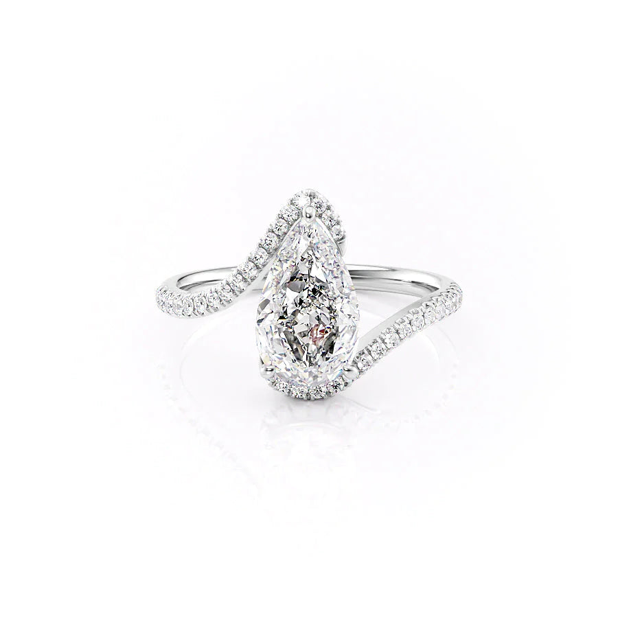 The Pave Skyler Set With A Pear Moissanite