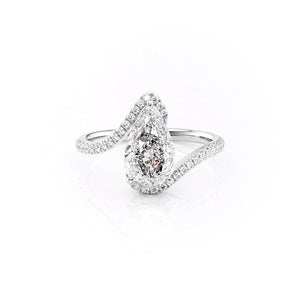 The Pave Skyler Set With A Pear Moissanite
