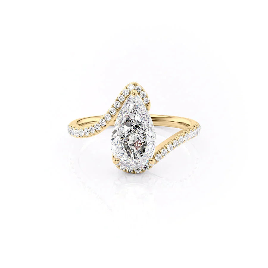 The Pave Skyler Set With A 1.5 Carat Pear Moissanite