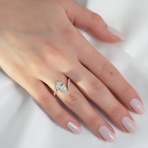 The Pave Skyler Set With A 3 Carat Pear Lab Diamond