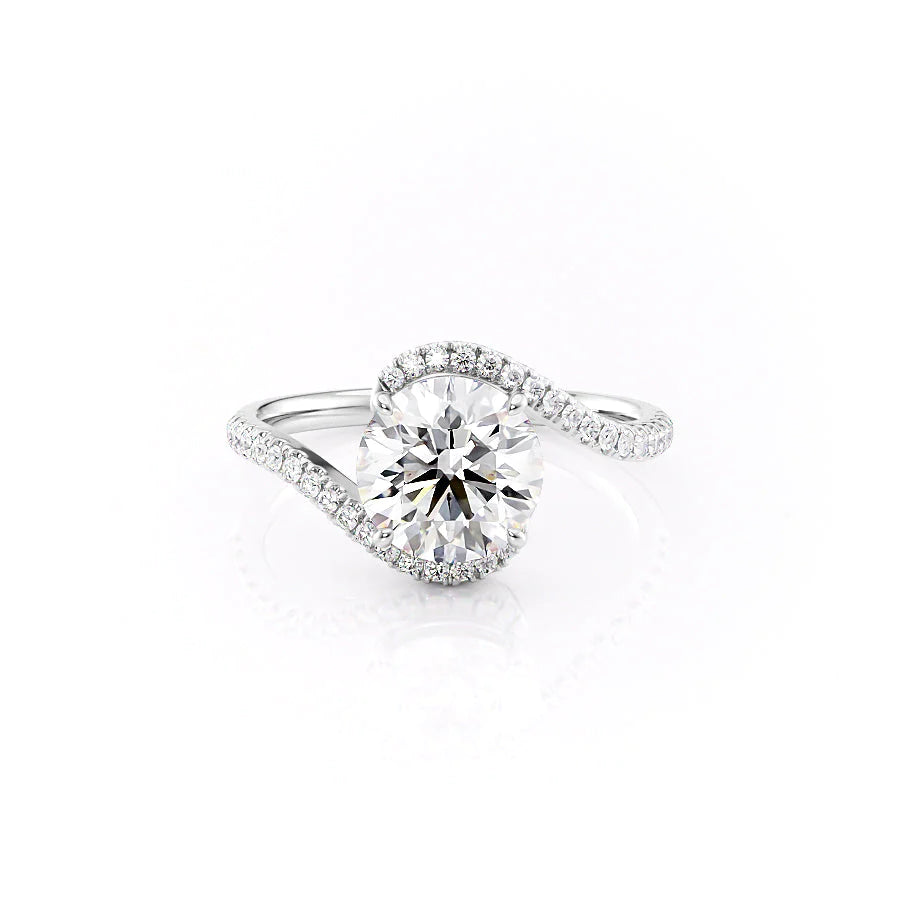 The Pave Skyler Set With A 1 Carat Round Moissanite