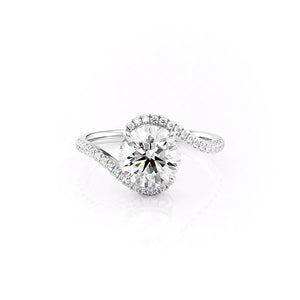 The Pave Skyler Set With A 1 Carat Round Moissanite