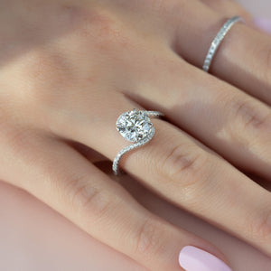 The Pave Skyler Set With A 3 Carat Round Lab Diamond