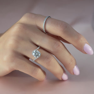 The Pave Skyler Set With A 3 Carat Round Lab Diamond
