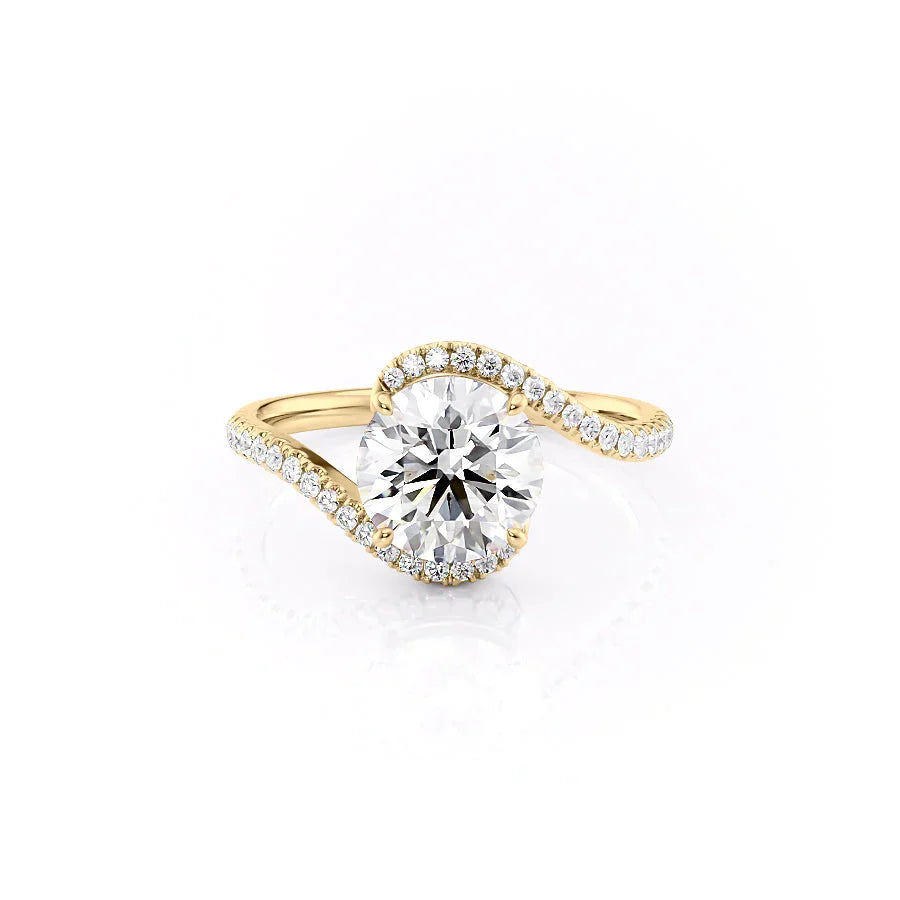 The Pave Skyler Set With A 4.5 Carat Round Moissanite