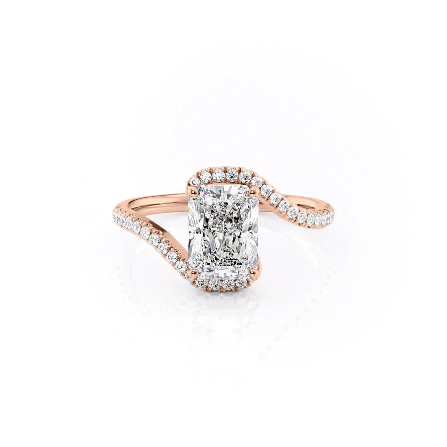 The Pave Skyler Set With A 1.5 Carat Radiant Lab Diamond