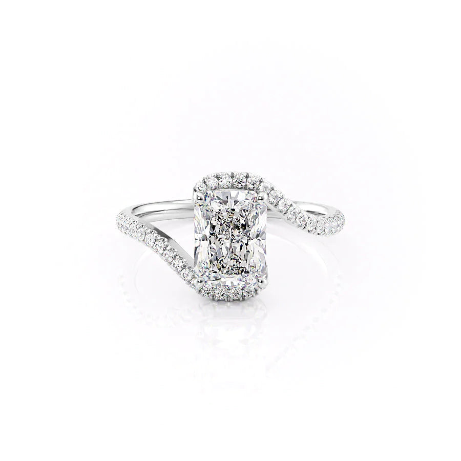 The Pave Skyler Set With A Radiant Moissanite