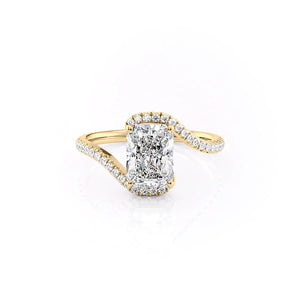 The Pave Skyler Set With A 3.5 Carat Radiant Moissanite