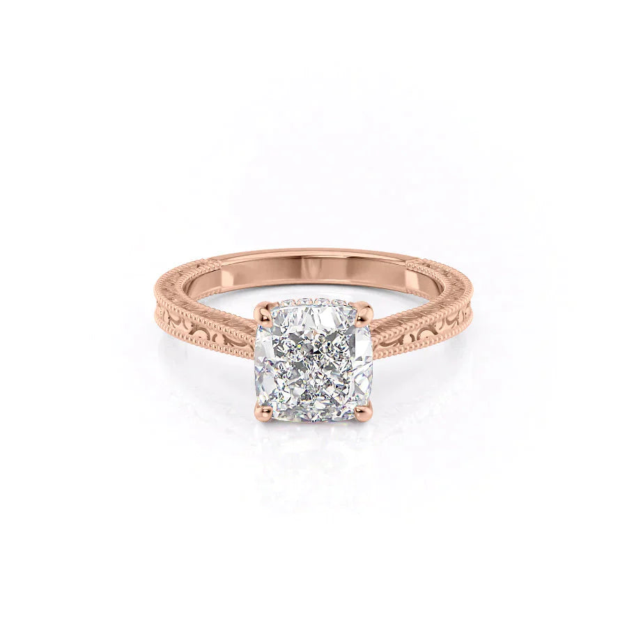 The Elizabeth Set With A 1 Carat Cushion Lab Diamond