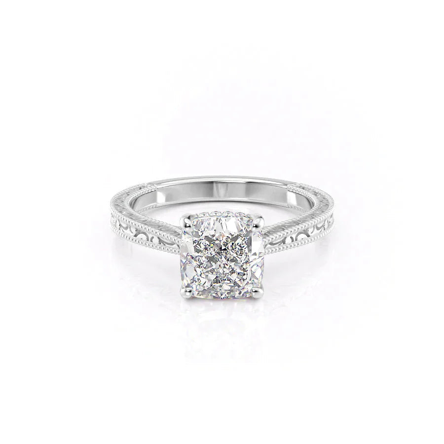The Elizabeth Set With A Cushion Moissanite