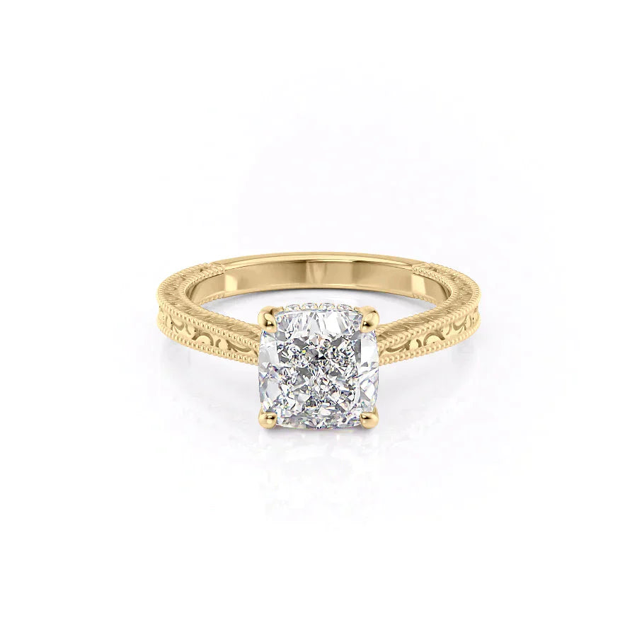 The Elizabeth Set With A 3 Carat Cushion Lab Diamond