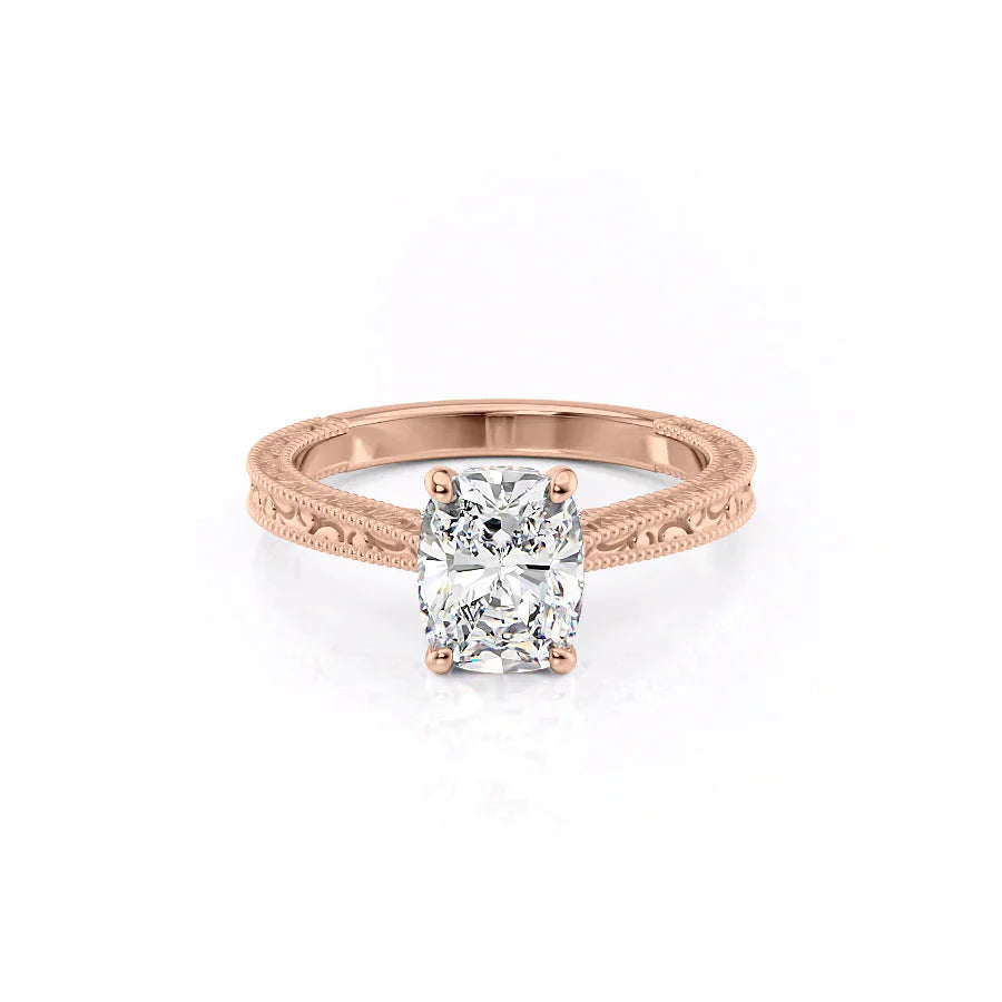 The Elizabeth Set With A 2 Carat Elongated Cushion Lab Diamond