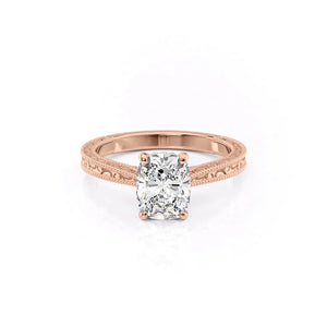 The Elizabeth Set With A 2.5 Carat Elongated Cushion Lab Diamond