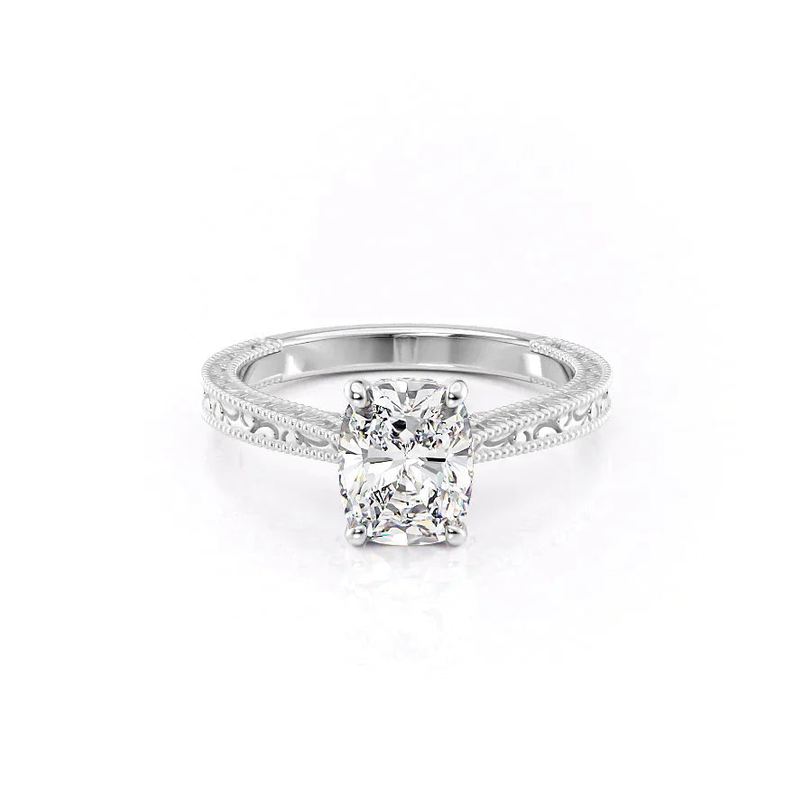 The Elizabeth Set With A Elongated Cushion Moissanite