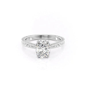 The Elizabeth Set With A Elongated Cushion Moissanite