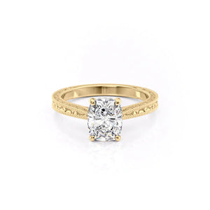 The Elizabeth Set With A 3 Carat Elongated Cushion Lab Diamond