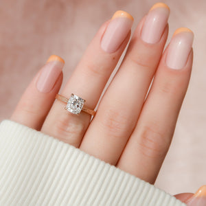 The Elizabeth Set With A 2 Carat Elongated Cushion Lab Diamond