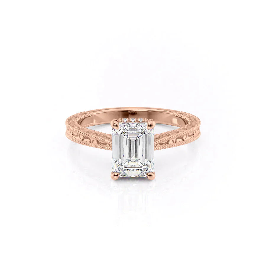 The Elizabeth Set With A 1 Carat Emerald Lab Diamond