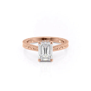 The Elizabeth Set With A 1 Carat Emerald Lab Diamond