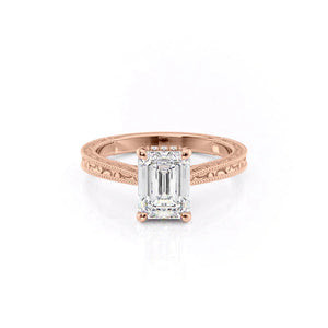 The Elizabeth Set With A Emerald Moissanite