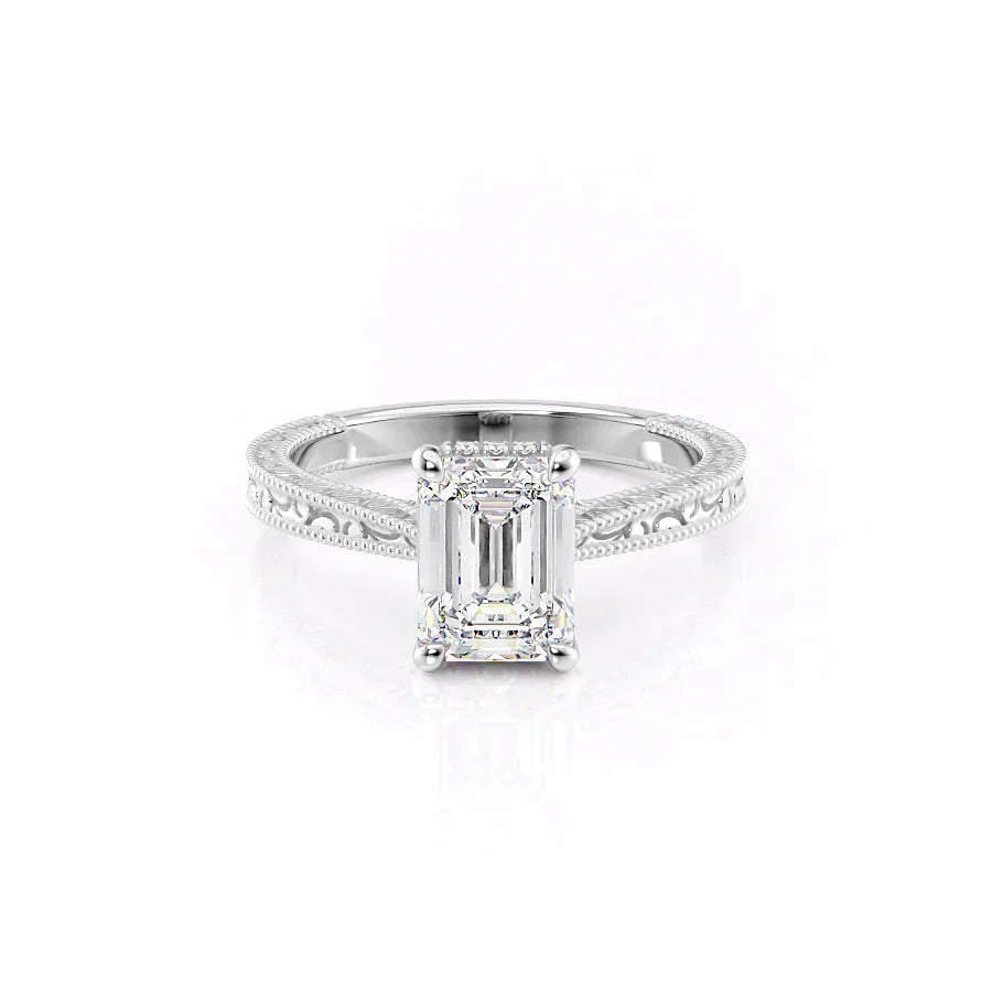 The Elizabeth Set With A 2.5 Carat Emerald Lab Diamond