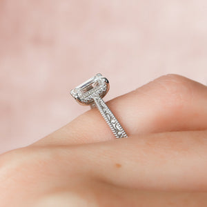 The Elizabeth Set With A 2 Carat Emerald Lab Diamond