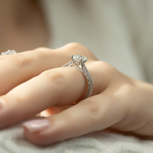 The Elizabeth Set With A 2 Carat Emerald Lab Diamond