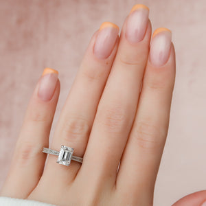 The Elizabeth Set With A 2 Carat Emerald Lab Diamond