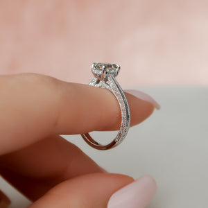 The Elizabeth Set With A 2 Carat Emerald Lab Diamond