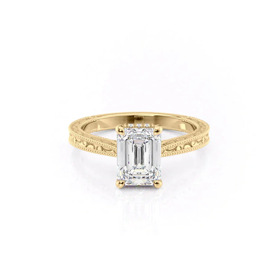 The Elizabeth Set With A 3 Carat Emerald Lab Diamond