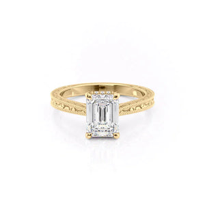 The Elizabeth Set With A 3 Carat Emerald Lab Diamond
