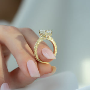 The Elizabeth Set With A 3 Carat Emerald Lab Diamond
