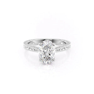 The Elizabeth Set With A 1 Carat Oval Lab Diamond