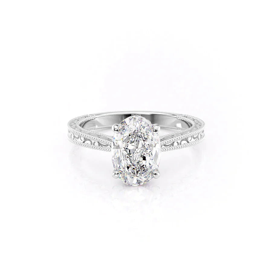 The Elizabeth Set With A Oval Moissanite