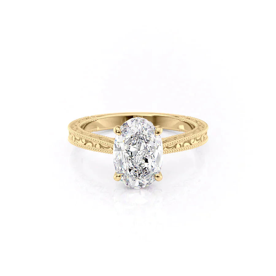 The Elizabeth Set With A 3 Carat Oval Lab Diamond