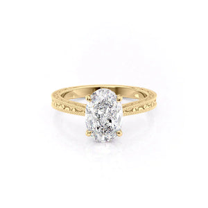 The Elizabeth Set With A 1 Carat Oval Lab Diamond