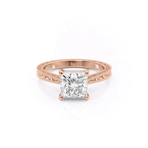 The Elizabeth Set With A 1.5 Carat Princess Lab Diamond