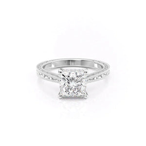 The Elizabeth Set With A 3 Carat Princess Lab Diamond