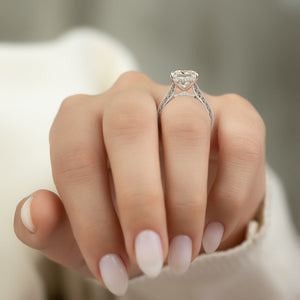 The Elizabeth Set With A 2 Carat Princess Lab Diamond