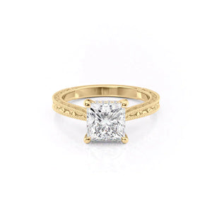 The Elizabeth Set With A 1 Carat Princess Lab Diamond