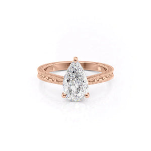 The Elizabeth Set With A 2 Carat Pear Lab Diamond