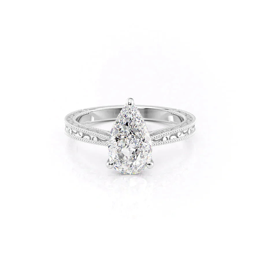 The Elizabeth Set With A Pear Moissanite